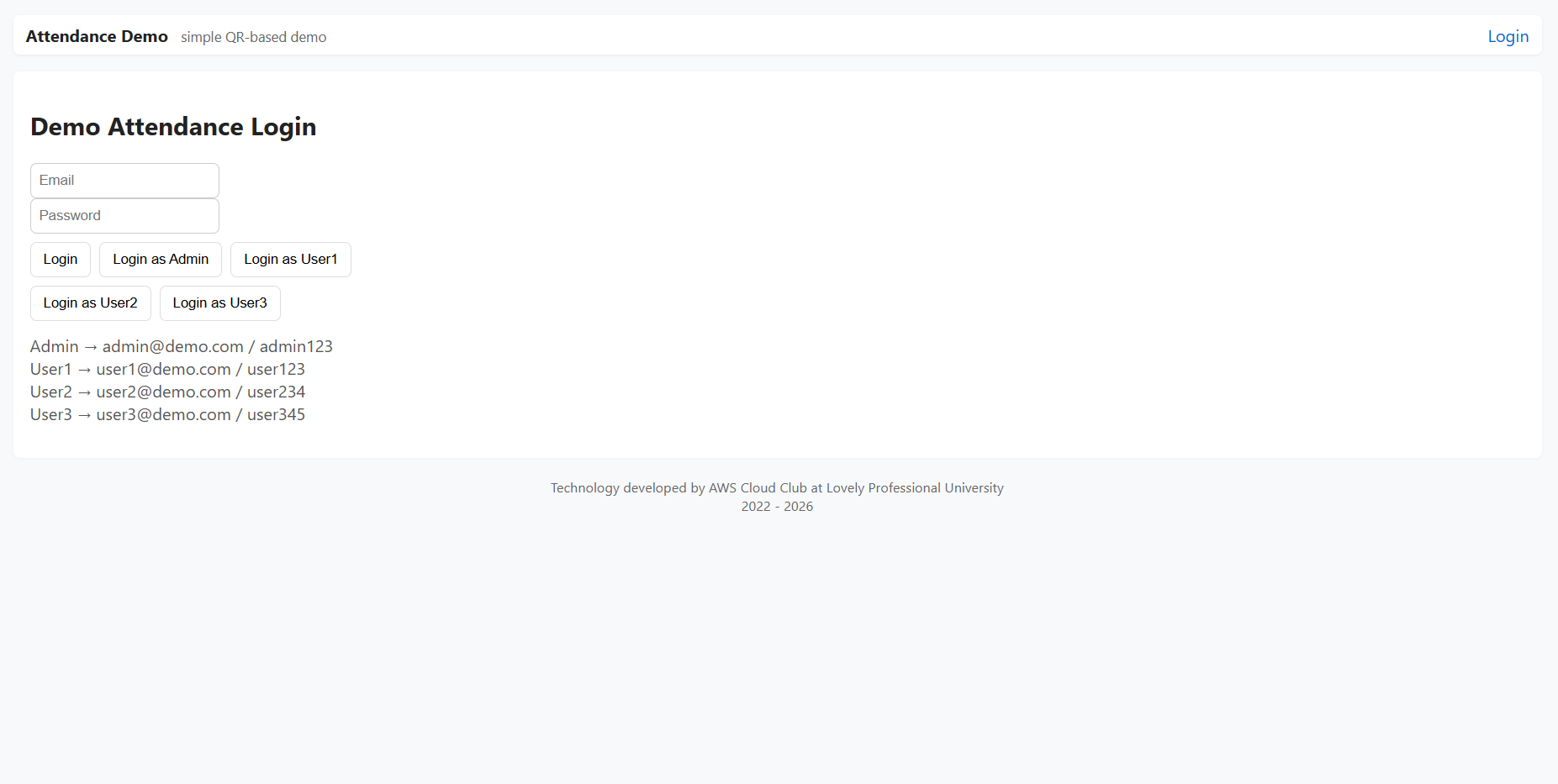 QR Attendance System