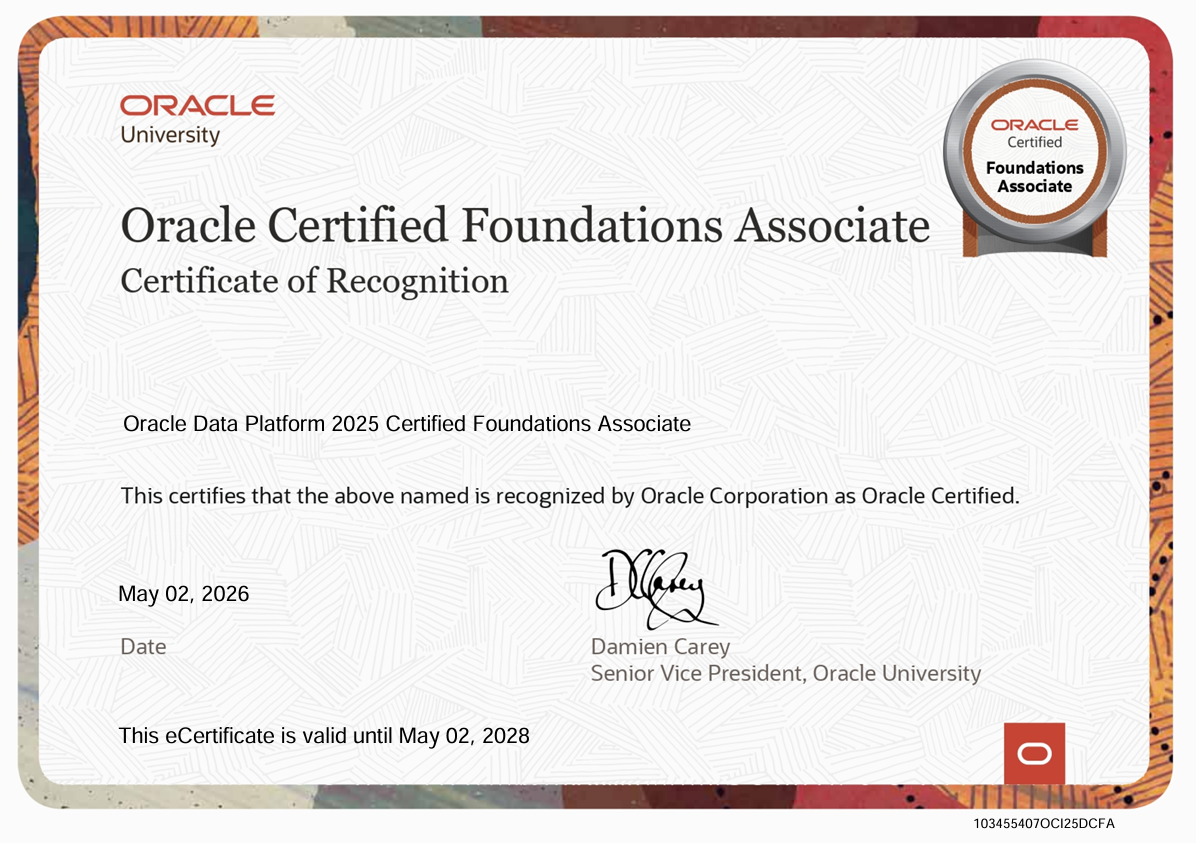 Oracle Data Platform Foundations Associate